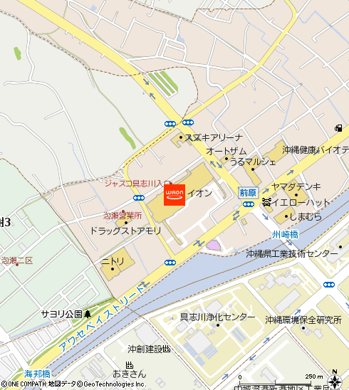 イオン具志川店付近の地図